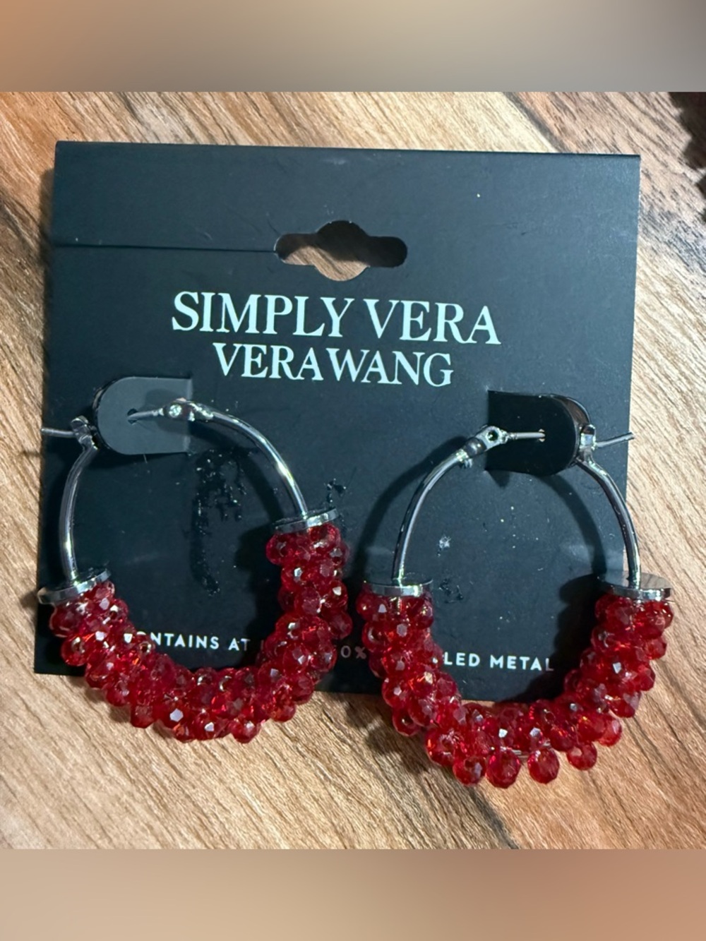 Simply Vera Vera Wang Bead Collar Necklace Earrings and Bracelets Set NWT Red - Picture 4 of 8